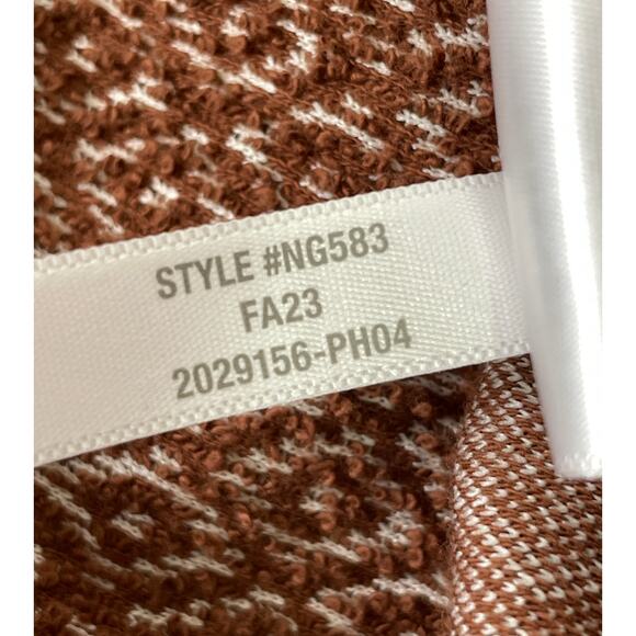 Madewell Jacquard Puff-Sleeve Crop Top Dark Merlot Large Casual Fall Staple - Picture 12 of 13